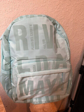 NWT Robin Ruth Riviera Maya Backpack | Mint Blue Travel Souvenir Bag